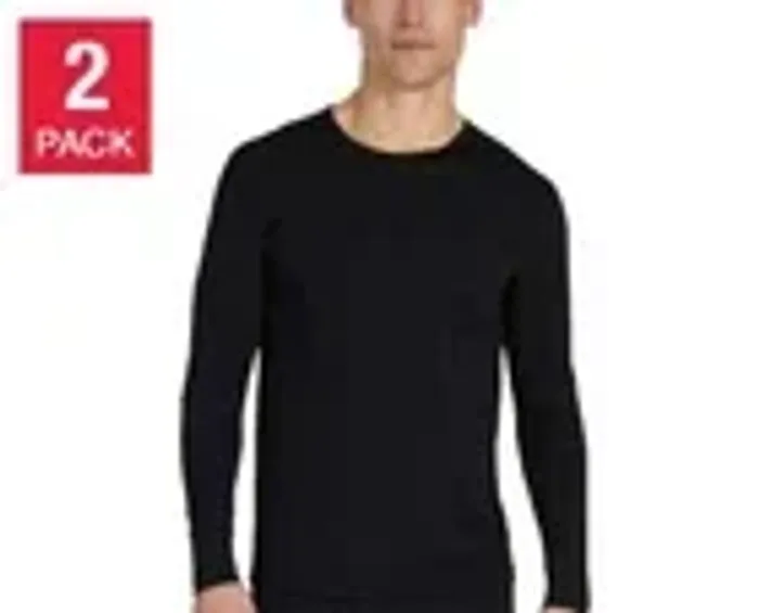 32 DEGREES Men's Performance Lightweight Thermal Long Sleeve Crew Neck, Black, size XXL