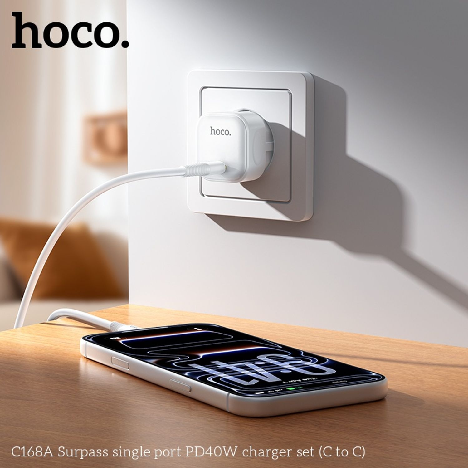 Hoco C168A Дан Оролттой 40 Ваттын Цэнэглэгч Ком (C - C)