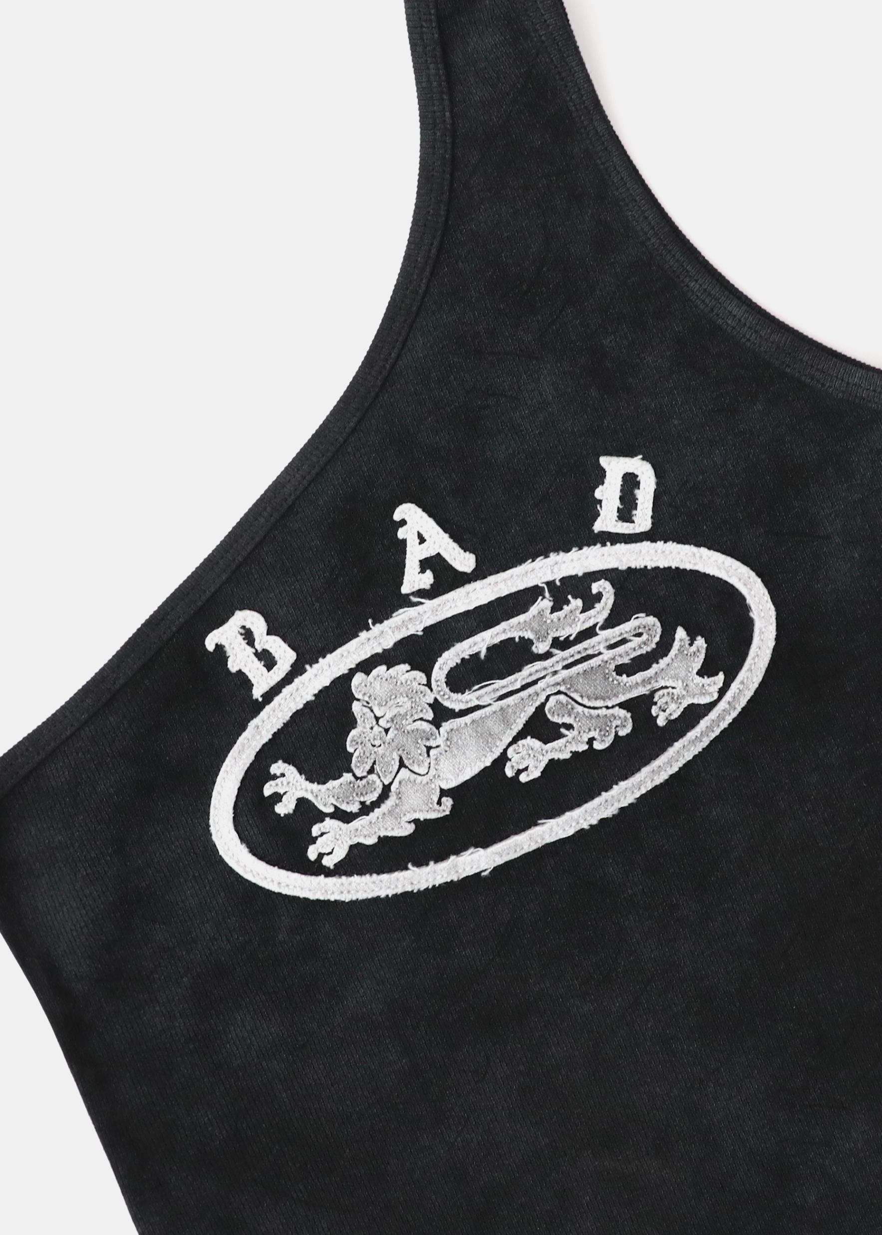 ●BADBLOOD● Ryan Patch One Shoulder Tank Ryan Patch One Shoulder Tank - Washed Black