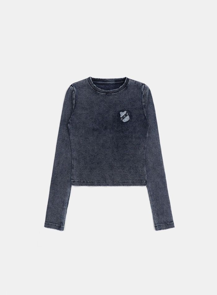 Rusty Denim Muscle Long Sleeve - Blue