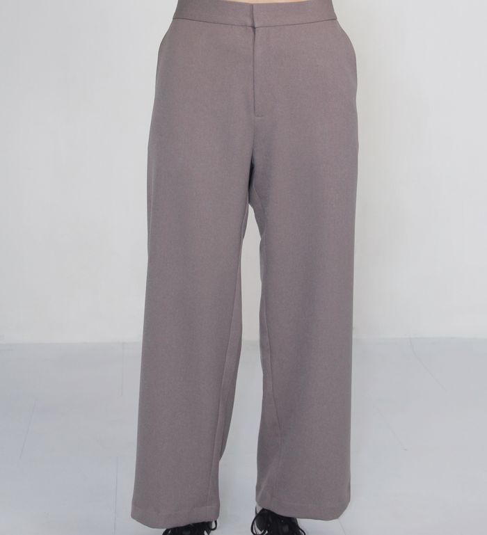 Taupe Grey Wide Trousers