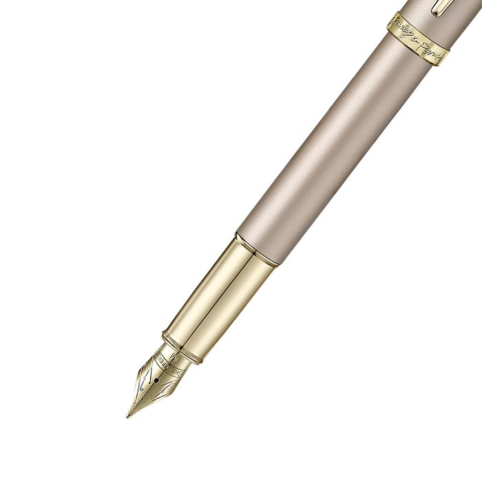 PEN SHEAFFER EIP 100 E9377 CHAMPAGNE GOLD FINISH BODY AND TRIMS WITH BOW EMBLEM MEDIUM FP