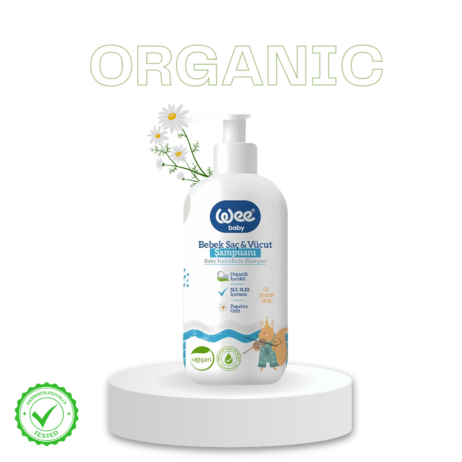 Органик зөрөг цэцгийн хандтай үс болон биеийн шампунь 500мл