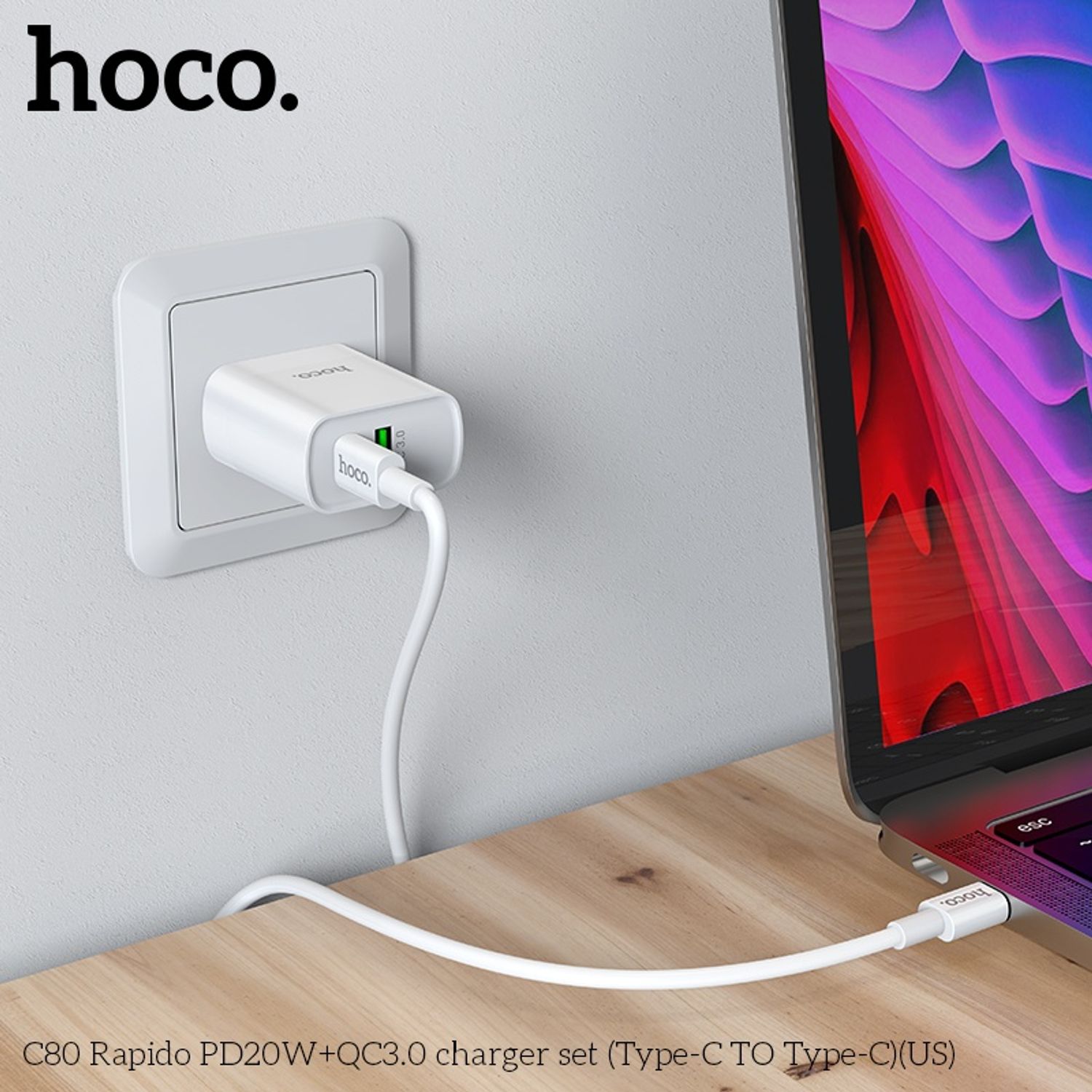 Hoco C80 Rapido Түргэн Цэнэглэгч /Type C - Type C/ (АНУ)