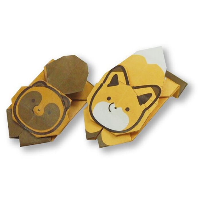 Оригами цаас Үнэг ба элбэнх 15см 