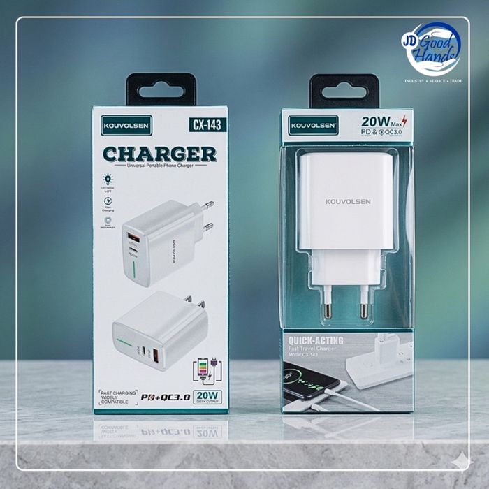 Адаптер 2 оролттой USB+TypeC 20w