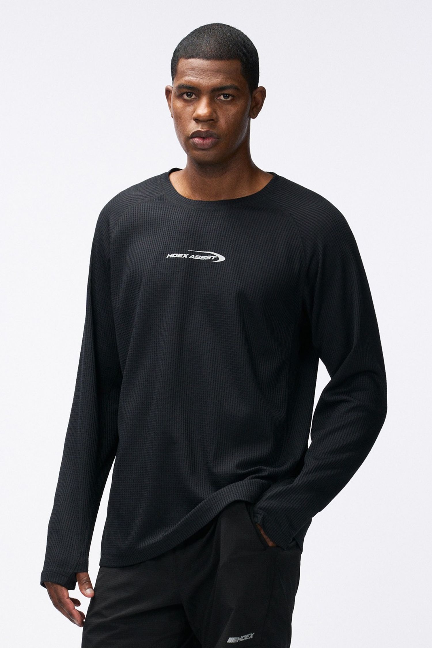 Assist Waffle Performance Long Sleeve Black