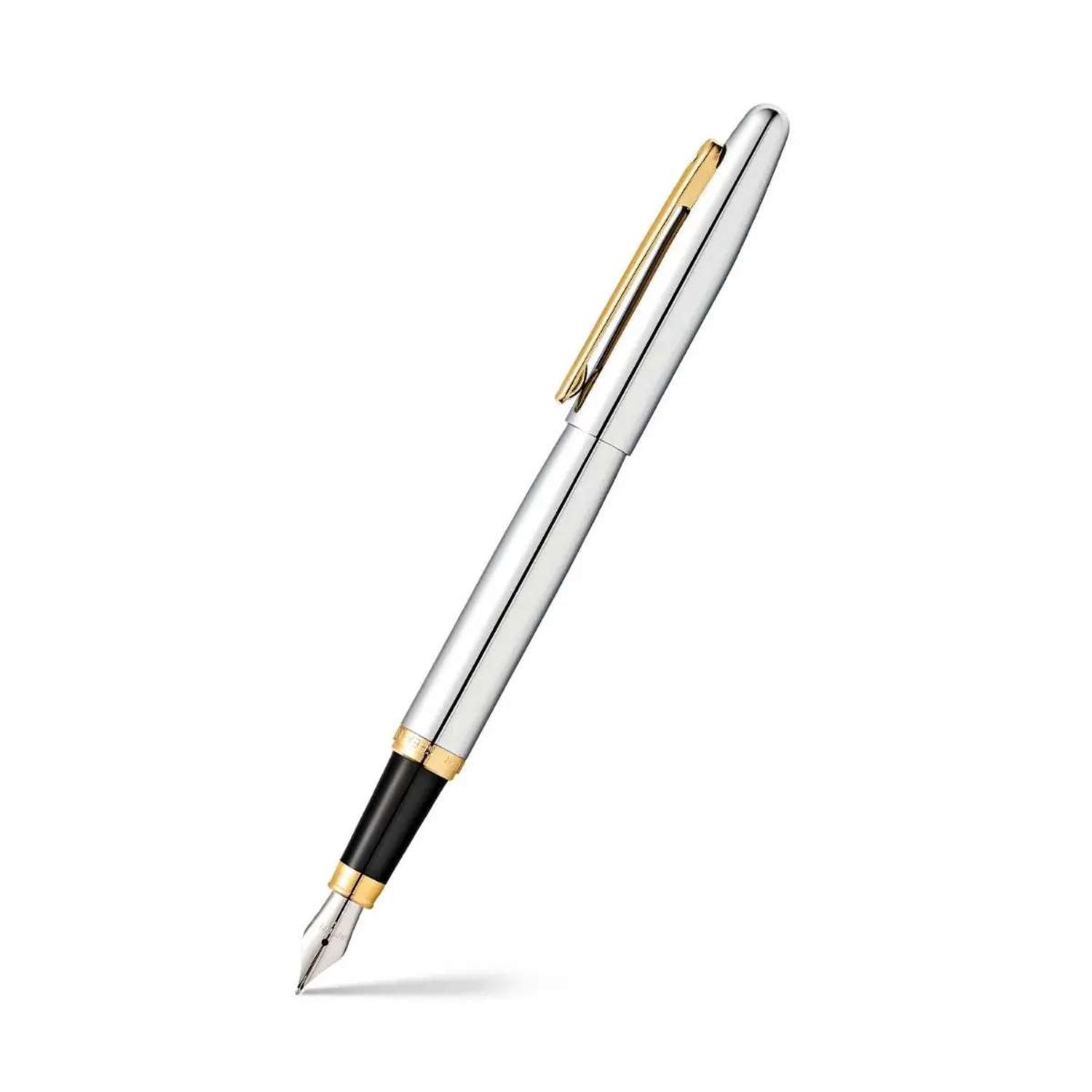 PEN SHEAFFER VFM E9422 POLISHED CHROME WITH GOLD PLATED TRIMS MEDIUM FP 