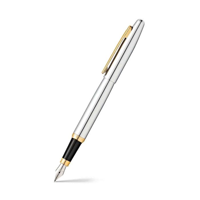 PEN SHEAFFER VFM E9422 POLISHED CHROME WITH GOLD PLATED TRIMS MEDIUM FP 