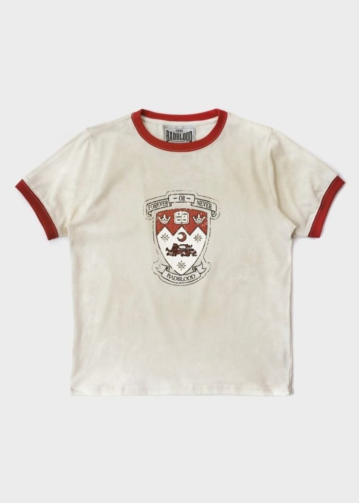 Workshop Shield Print Ringer T-shirt - Cream