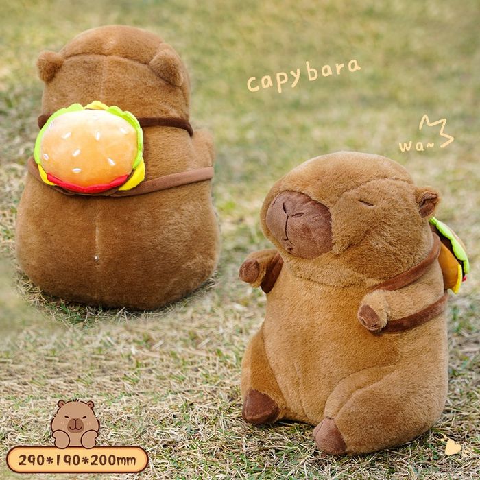 Hamburger Backpack Capybara Plush Doll (M) (29cm)