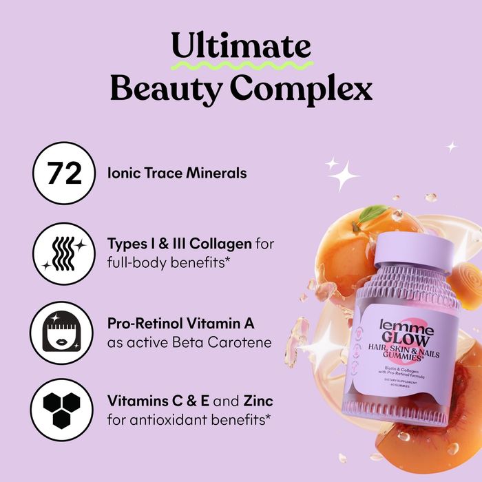  Lemme Glow Collagen Hair Gummies 