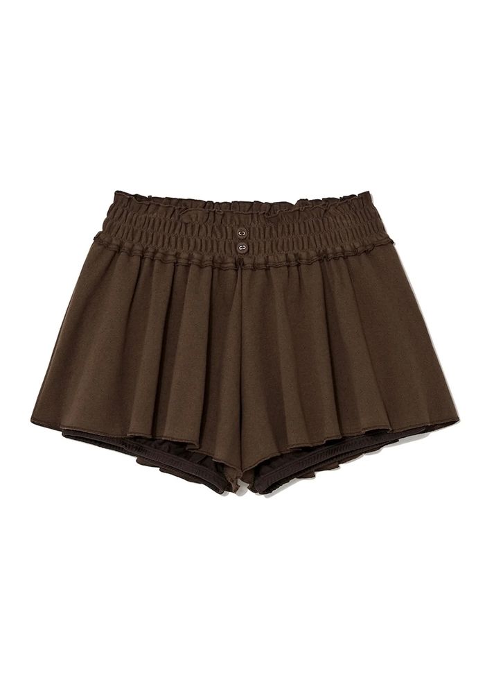 [ROSE WEARS] PROVINCE EYELET SHORTS - CHOCOLATE