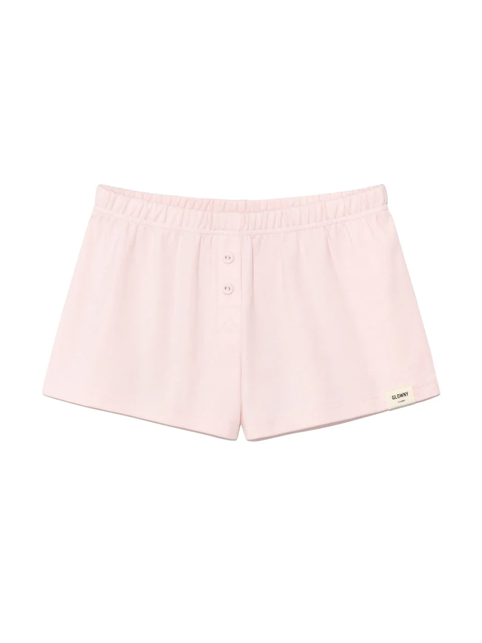 BUTTON FLY MINI SHORTS - STRAWBERRY