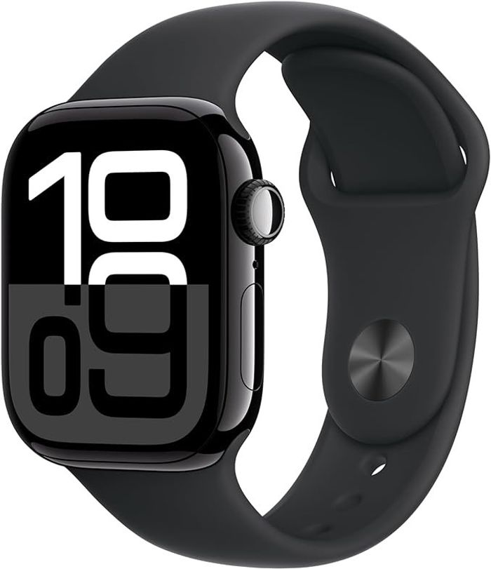 Apple Watch Series 10 GPS, 46mm, Jet Black Aluminium Case with Black Sport Band -Copy