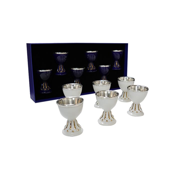 Мөнгөлсөн шаазан цулгуй хундага