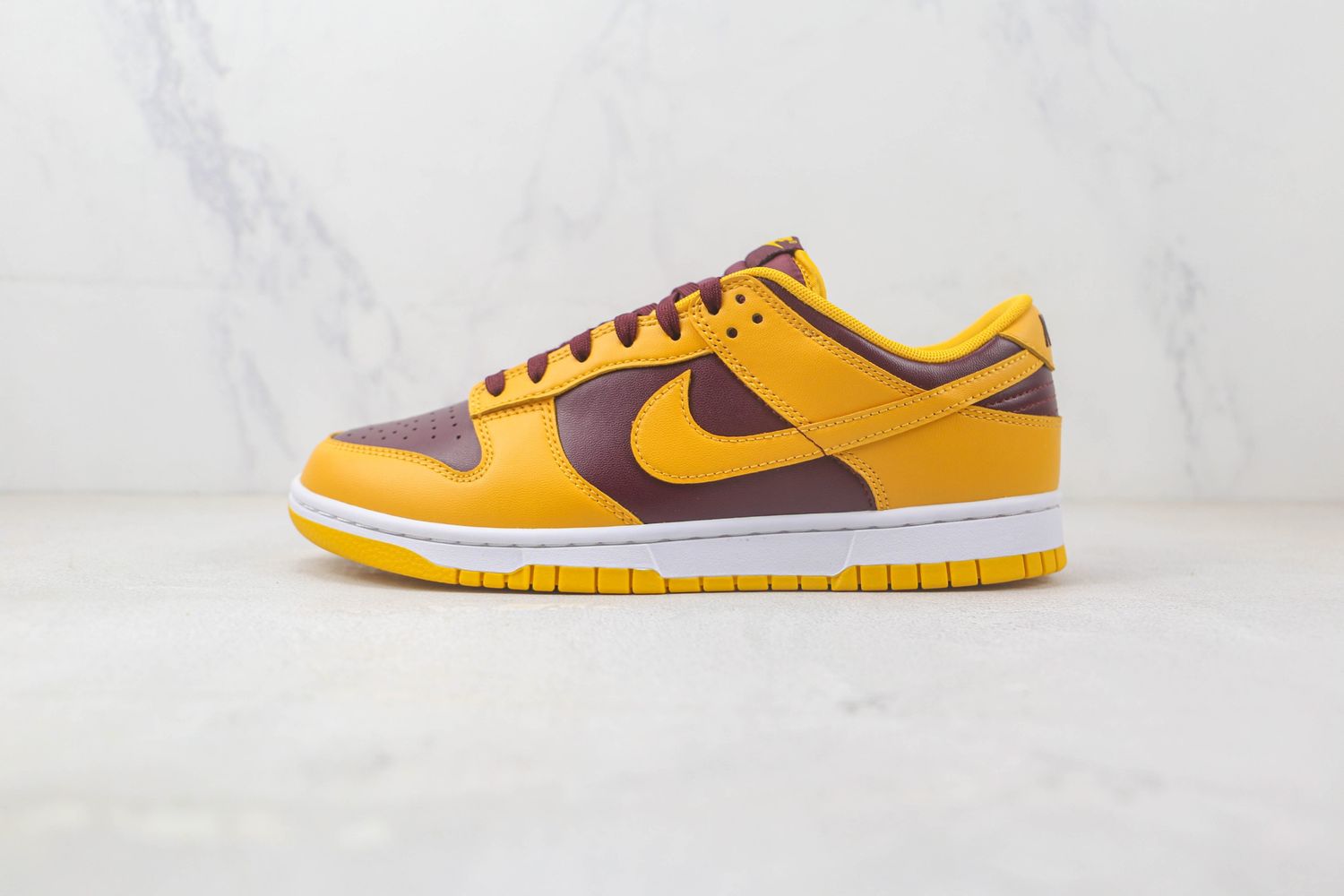 Dunk Low University Gold and Deep Maroon