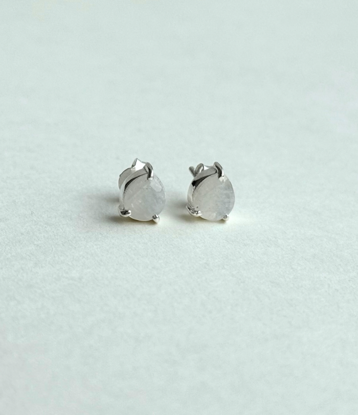 Water drop Moonstone stud earrings