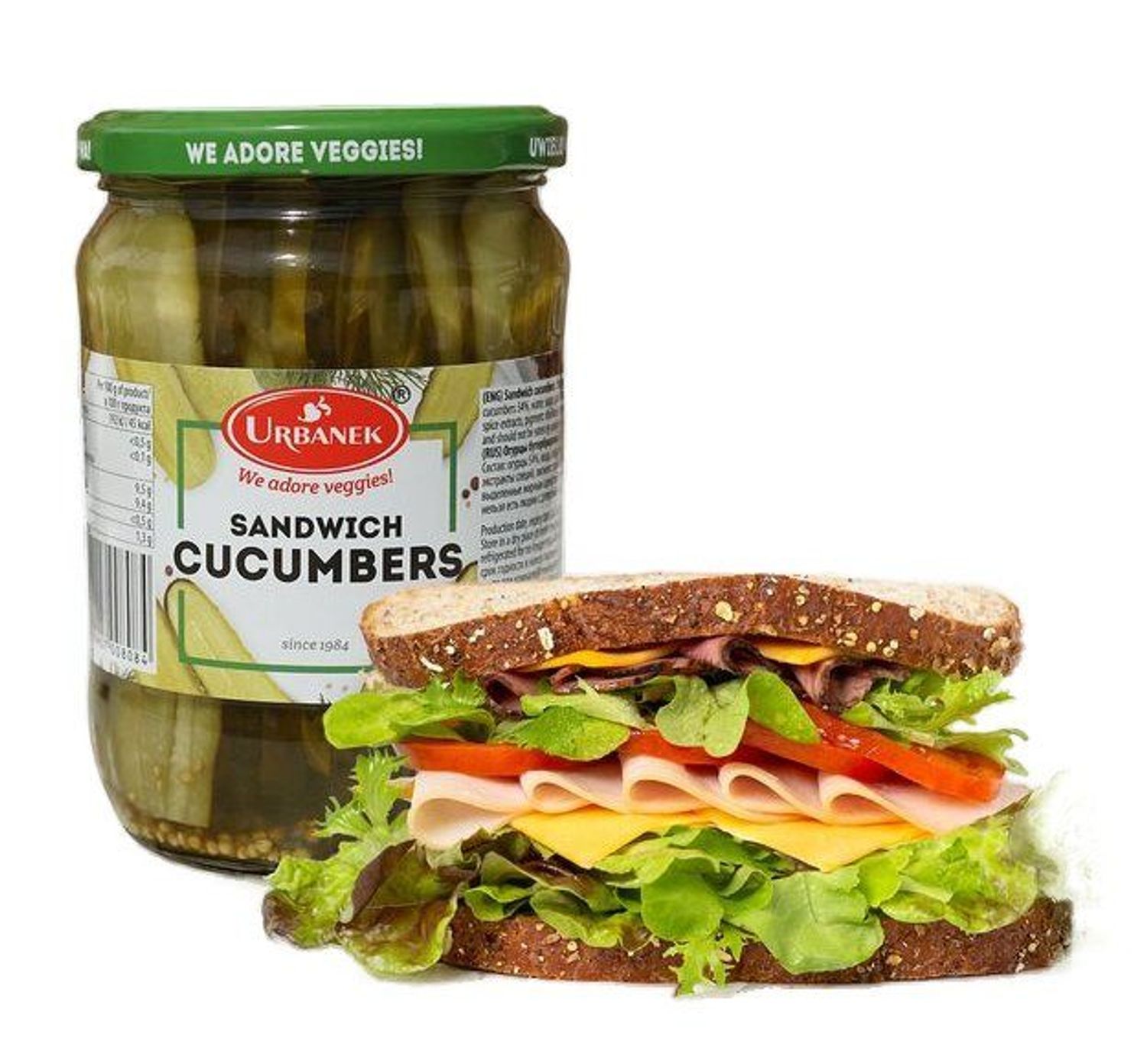 Огурцы Урбанек сендвич 530гр 