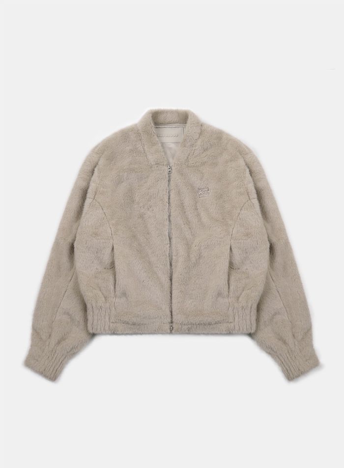 Beyond Soft Light Fur Zip Up Jacket - Sand