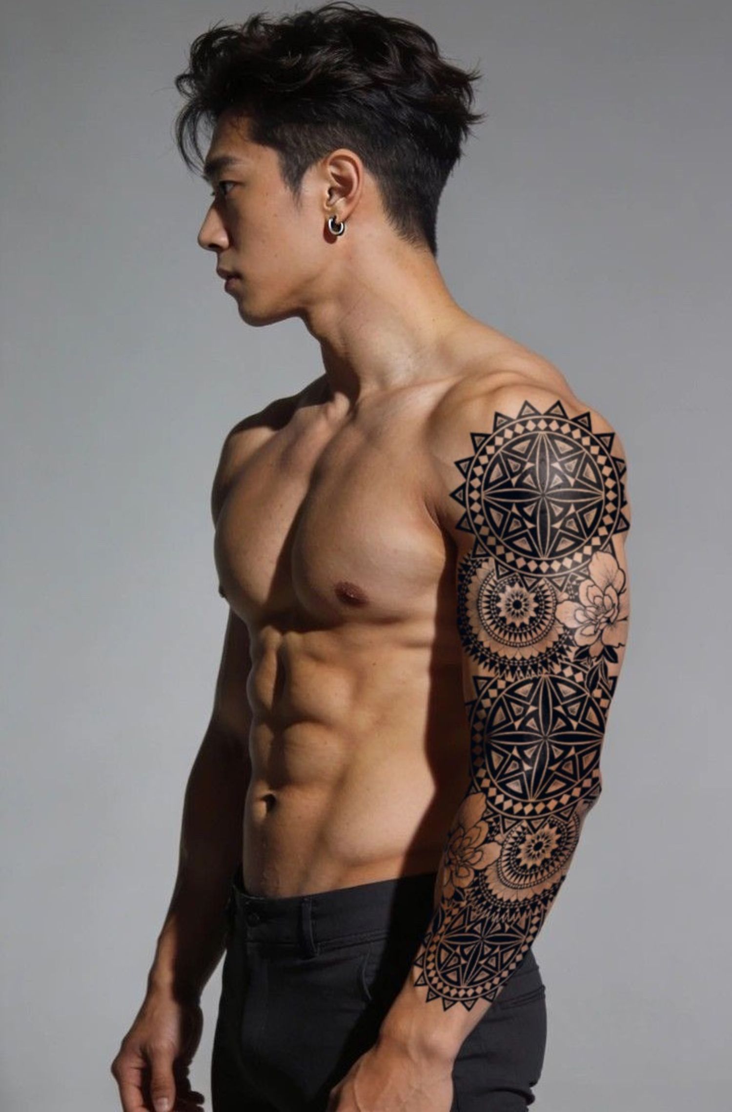 Гар бүтэн цэцэгт хээ Усан шивээс