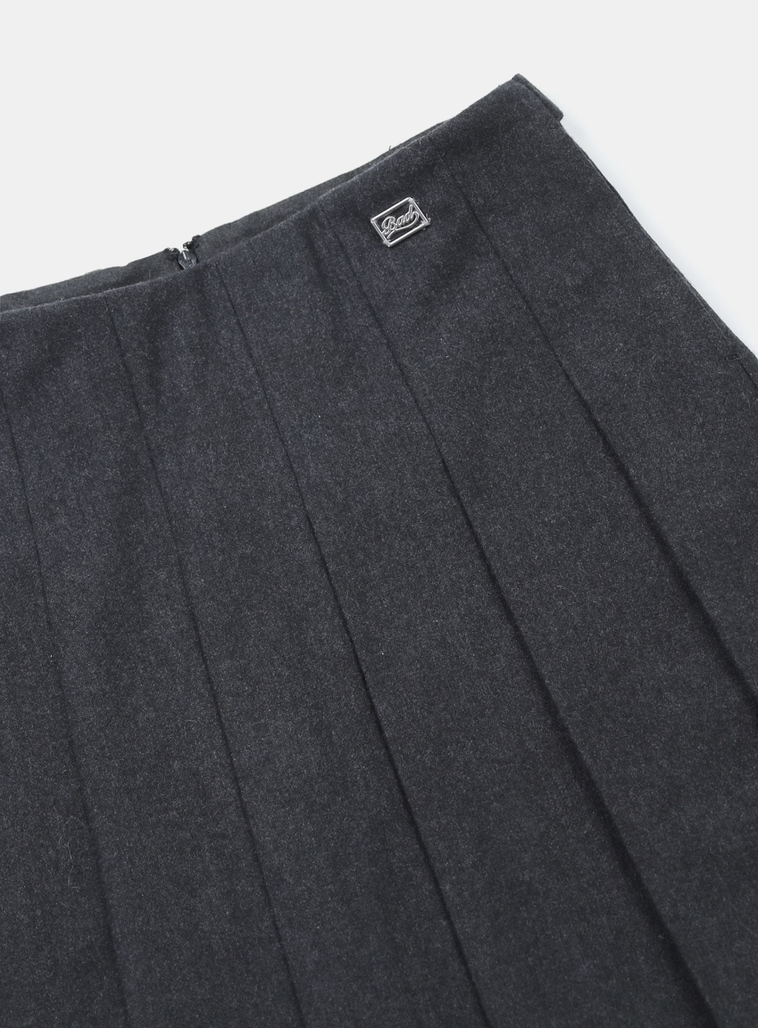 ◆BADBLOOD◆ 101 Midi Pleated Skirt Wool Grey w-skt24-053 101 Midi Pleated Skirt - Wool Gray