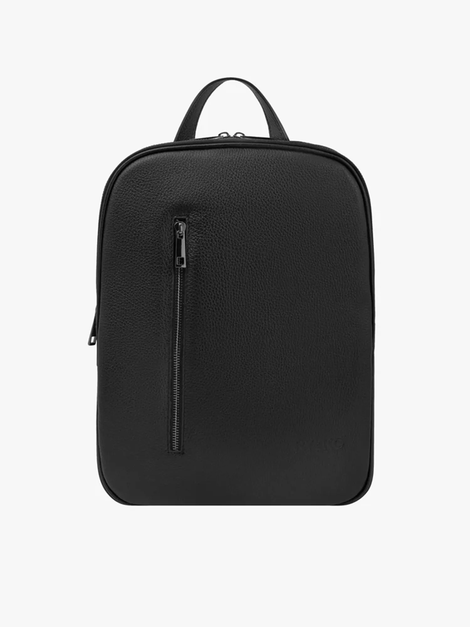 Black grain leather backpack