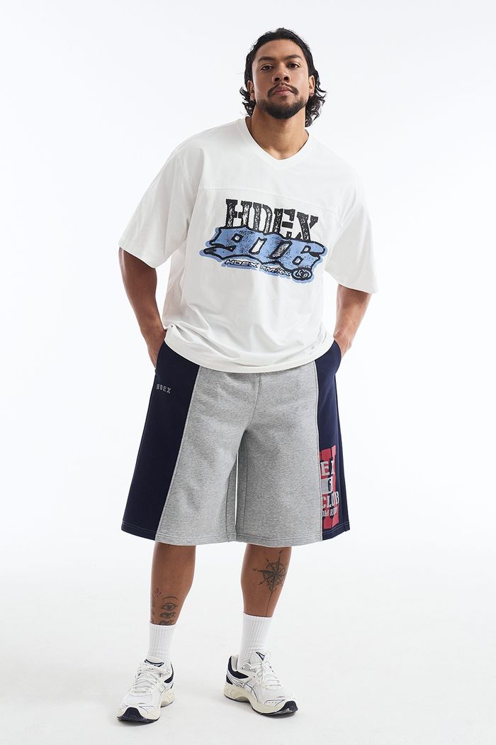 Lift Damage Block Sweat Shorts Melange Gray