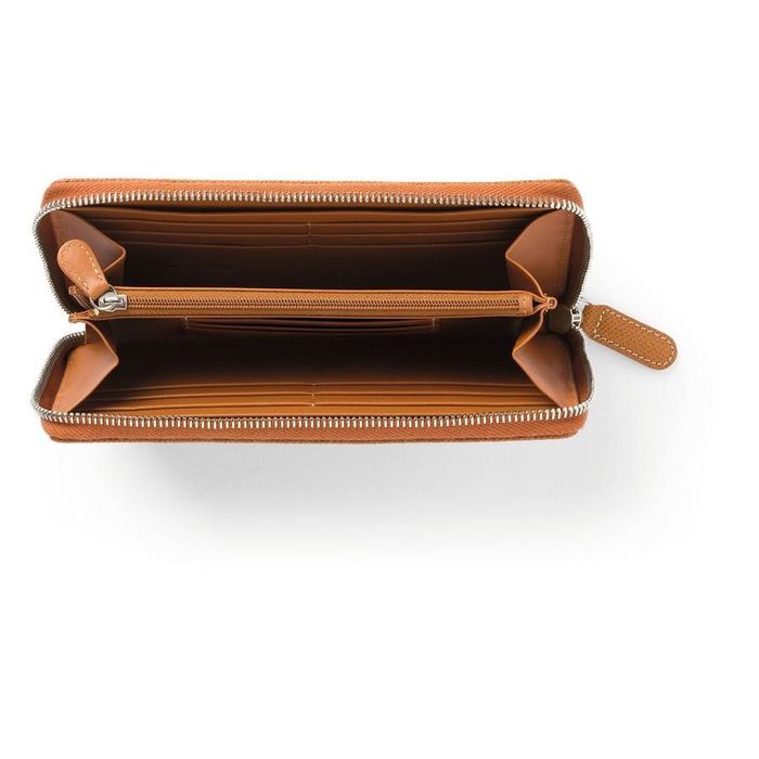 Graf von Faber-Castell Ladies wallet with zipper Epsom Cognac 