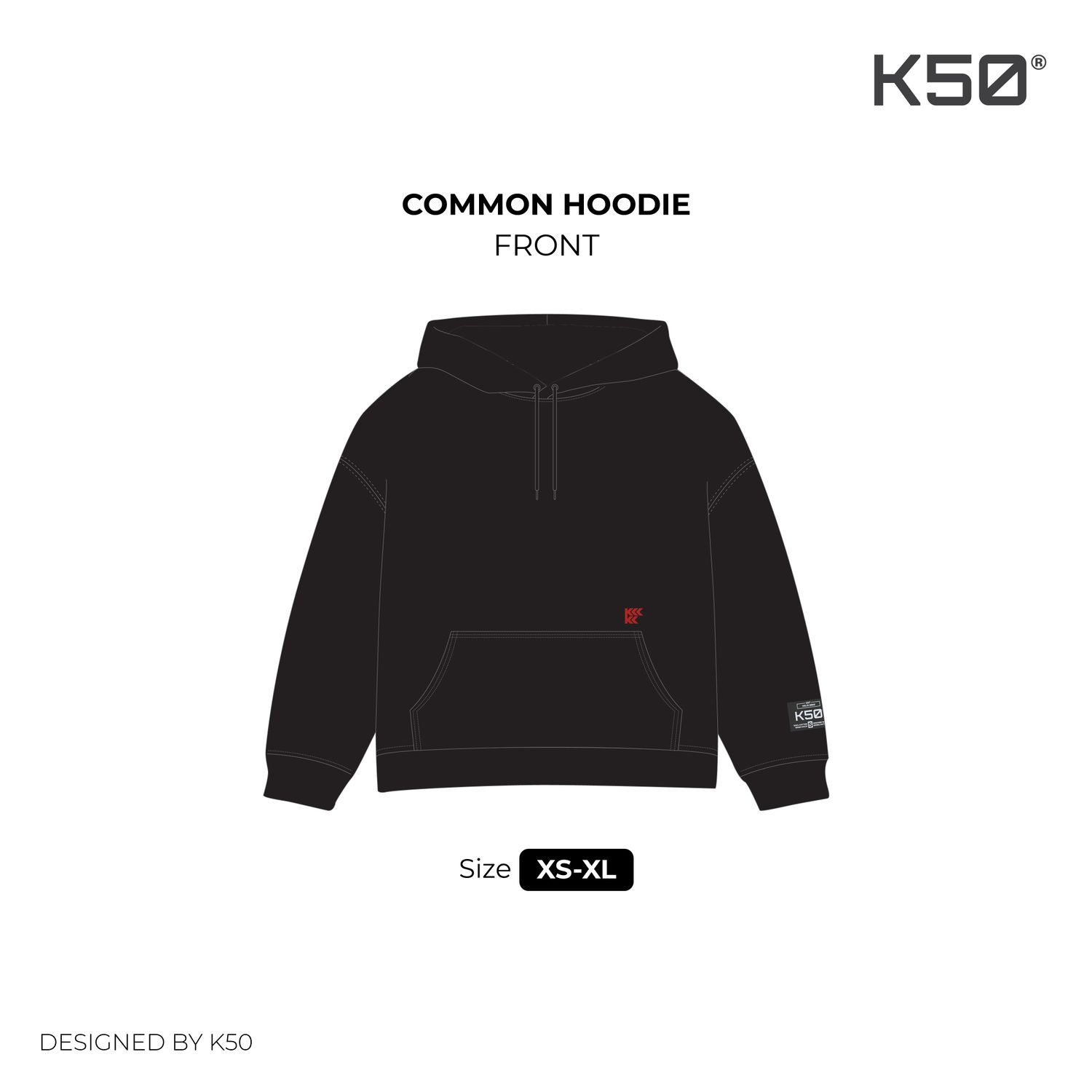 Common Hoodie - Black (Small Logo)