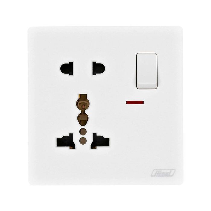 Switched socket with neon