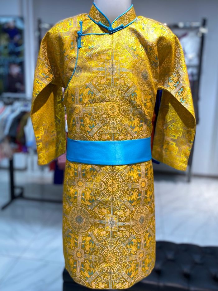 Дугуй хээтэй шар дээл