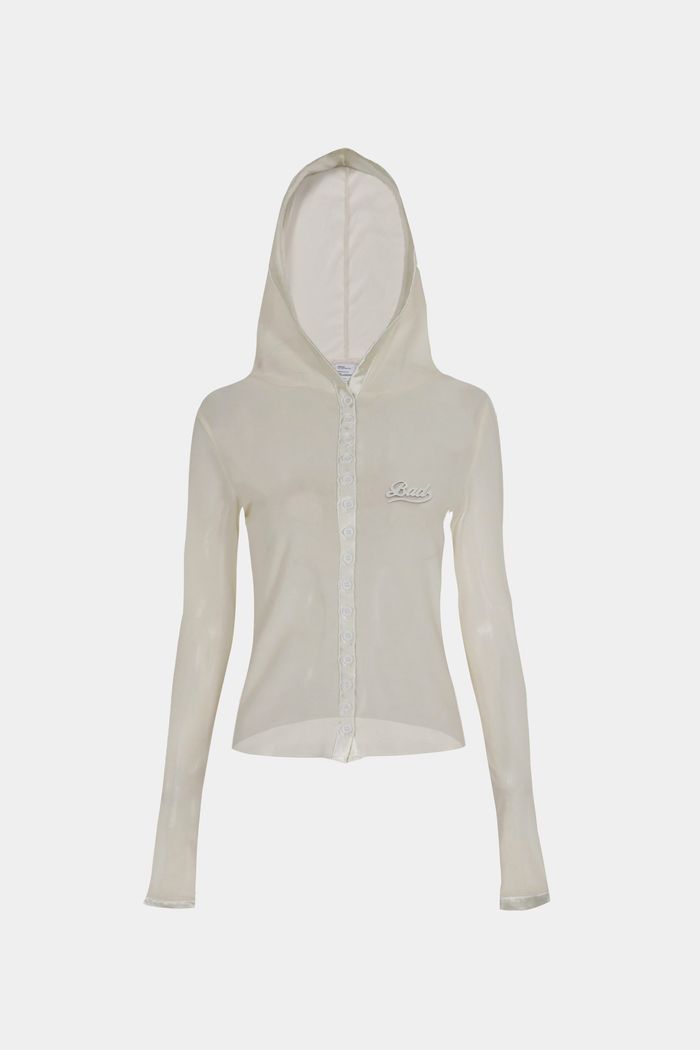 Breeze Button Up Hoodie Long Sleeve - Cream