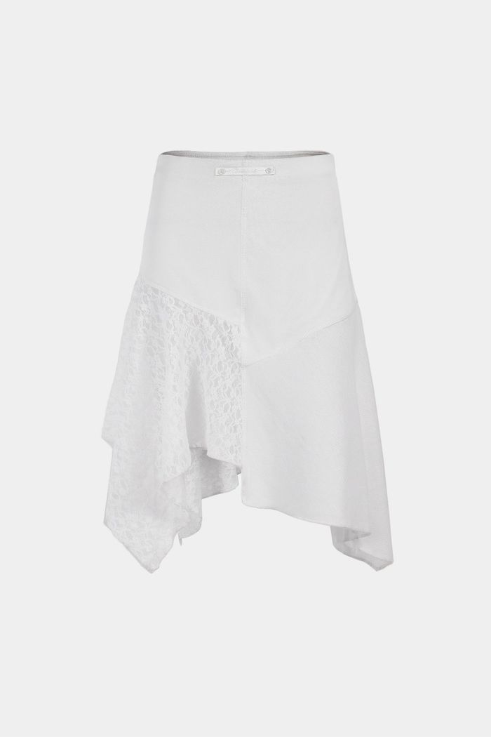 Second Skin Asymmetric Skirt - Cream