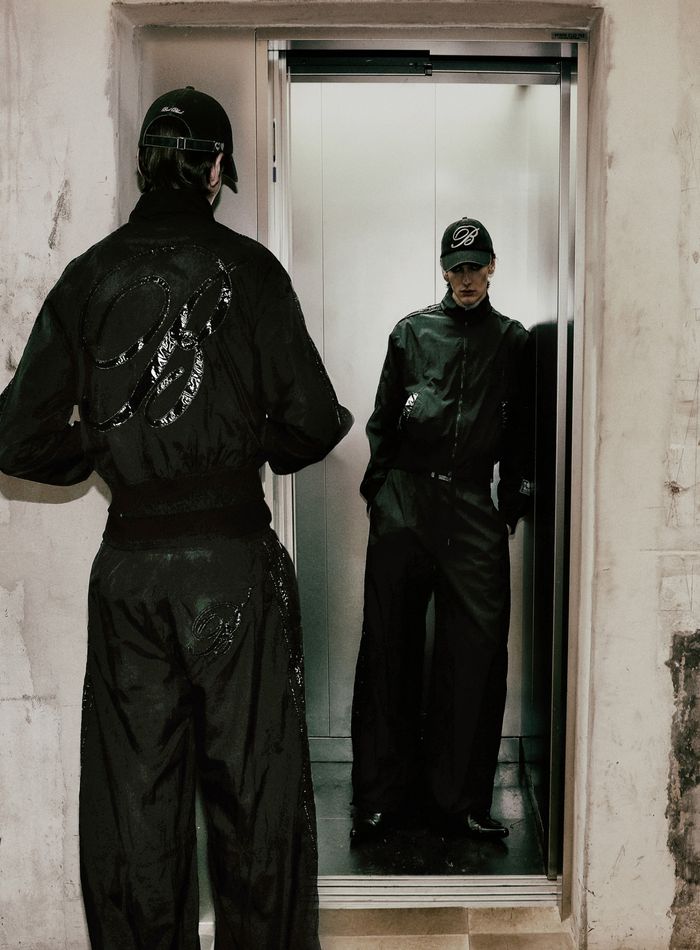 Dark Billy Nylon Curved Track Pants - Black