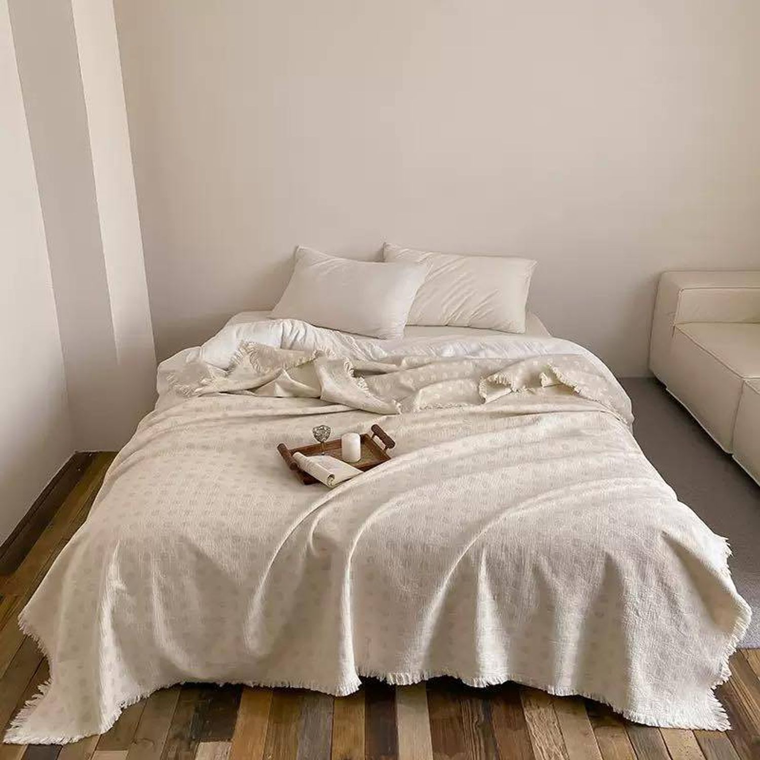 Муслин цэвэр даавуун дан орны бүтээлэг /өнгөний сонголттой/