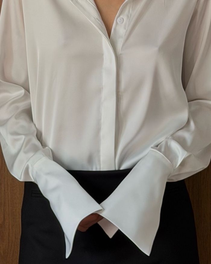 SIGNATURE SILK BLOUSE | WHITE