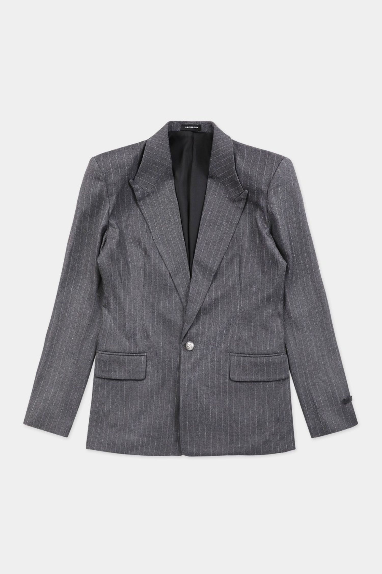 Twill Suit Stripe Blazer Large Fit - Charcoal