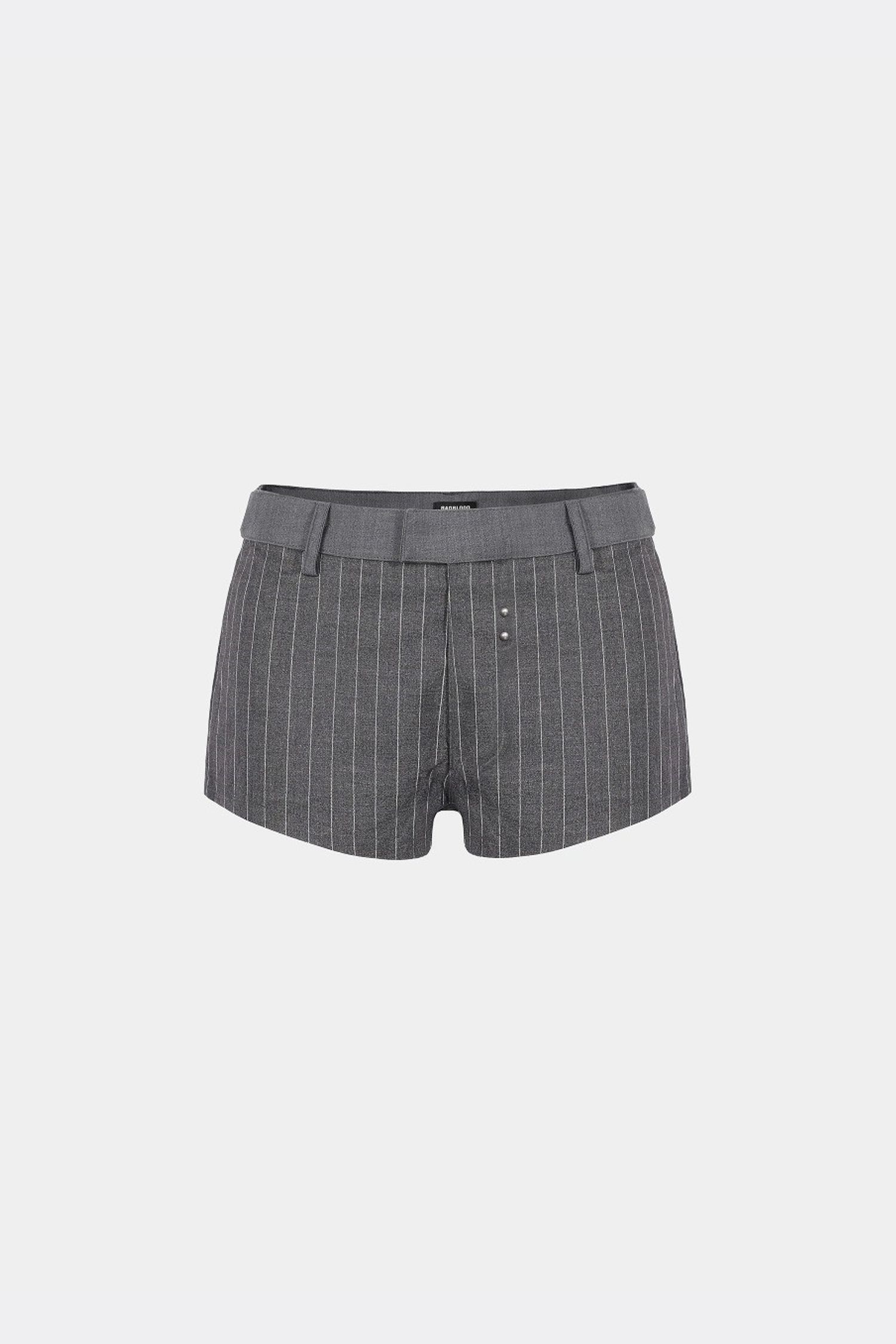 Proto Gabardine Micro Shorts - Striped/Charcoal