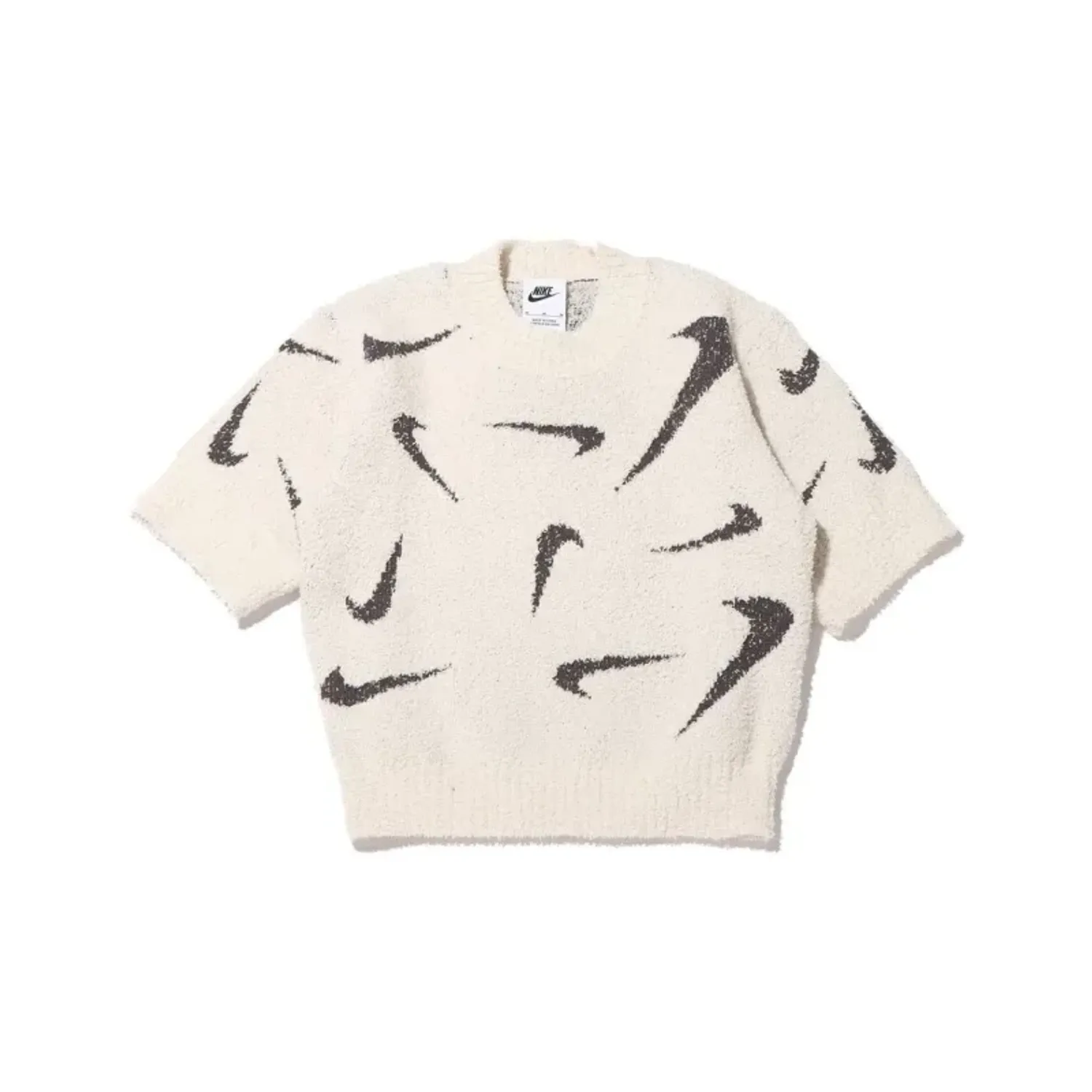 Nike Phoenix Cosy Bouclé Slim Fit Cropped Casual Knit T Shirt