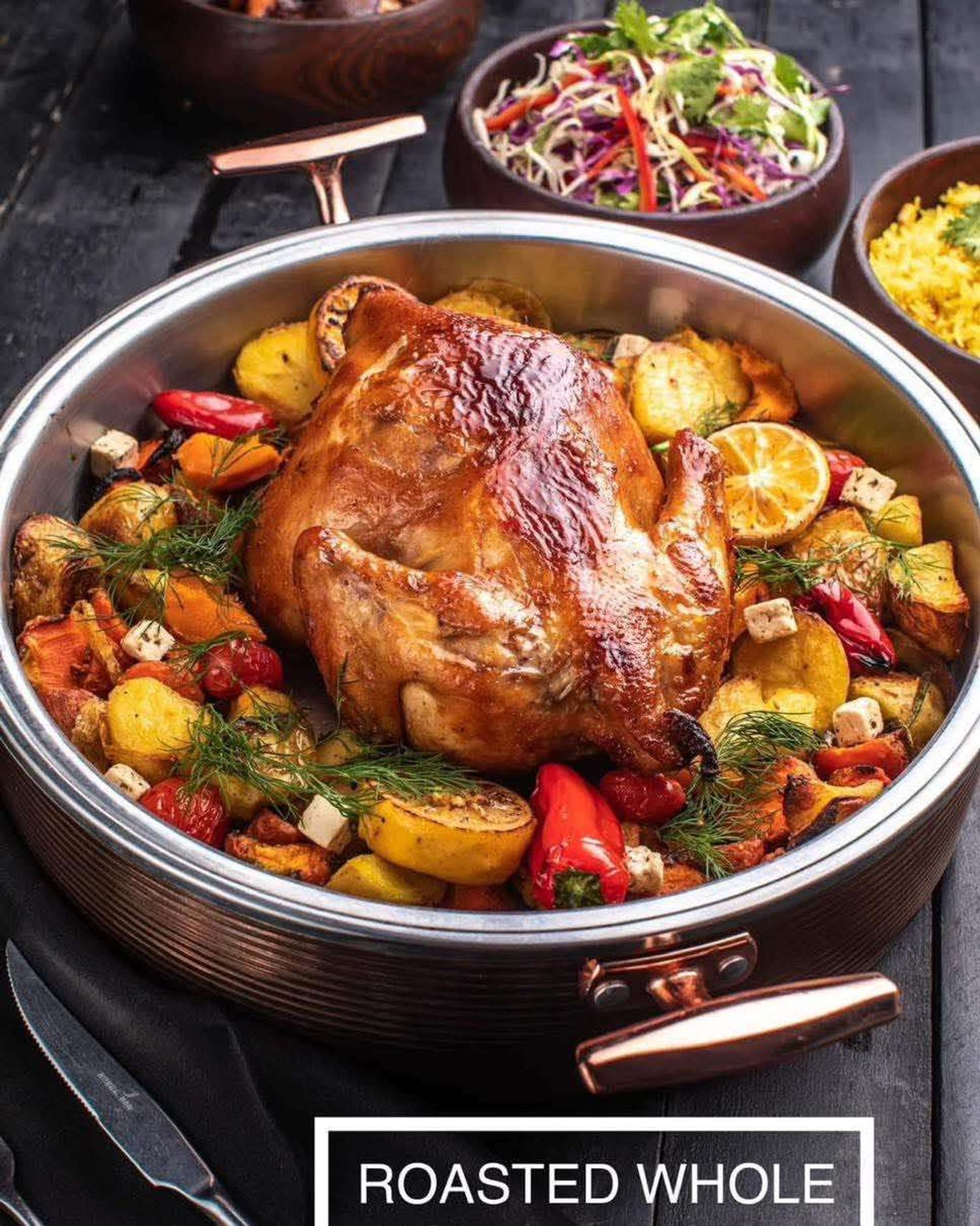 Family set:  Roasted whole chicken 