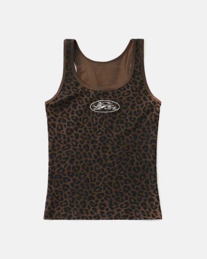 Mystic Tank Slim Fit - Brown Leopard