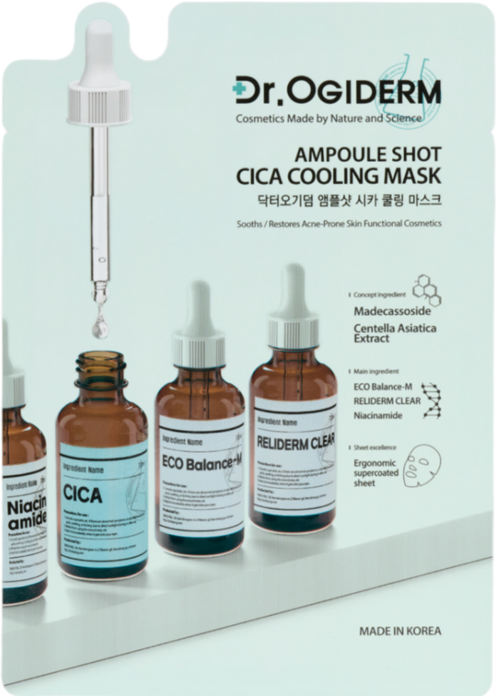Dr.Ogiderm ampoule shot cica cooling mask 30ml