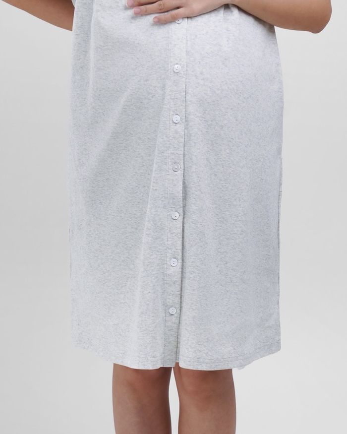 Short sleeve cotton dress grey