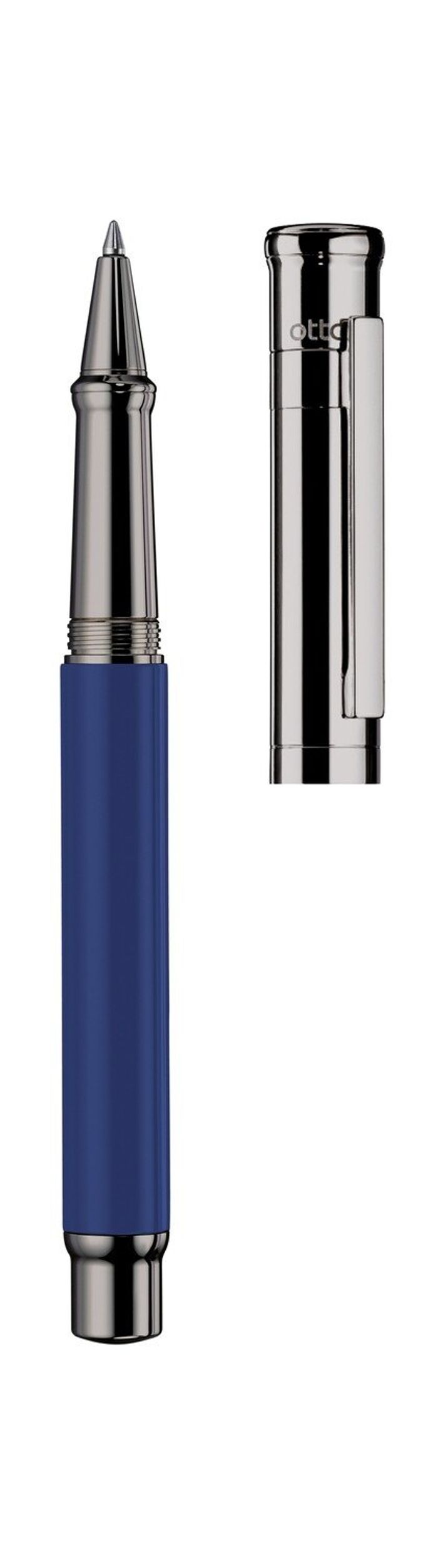 Otto-Hutt Design 04 Rollerball - barrel cornflower blue shiny lacquered, cap and fittings ruthenium plated 
