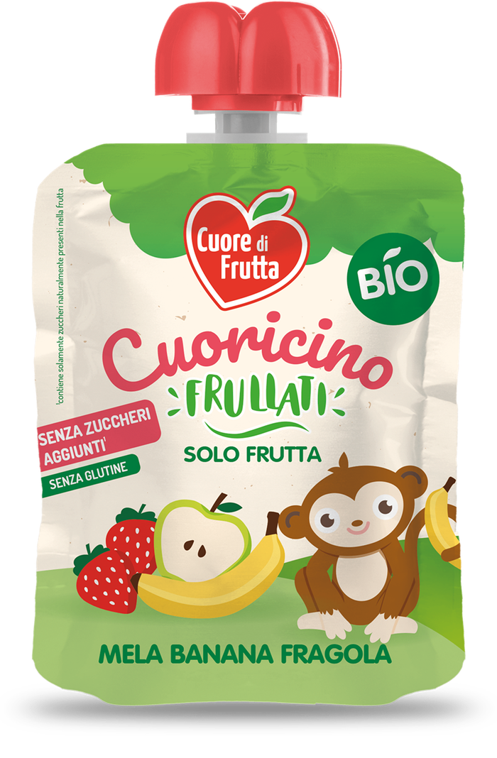 Хүүхдийн органик нухаш  /Алим, банана, гүзээлзгэнэ/