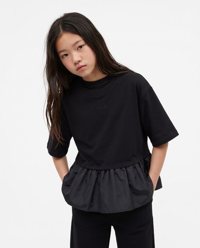JERSEY TAFFETA T-SHIRT