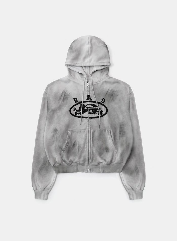 Lion Patch Hoodie - Washed White