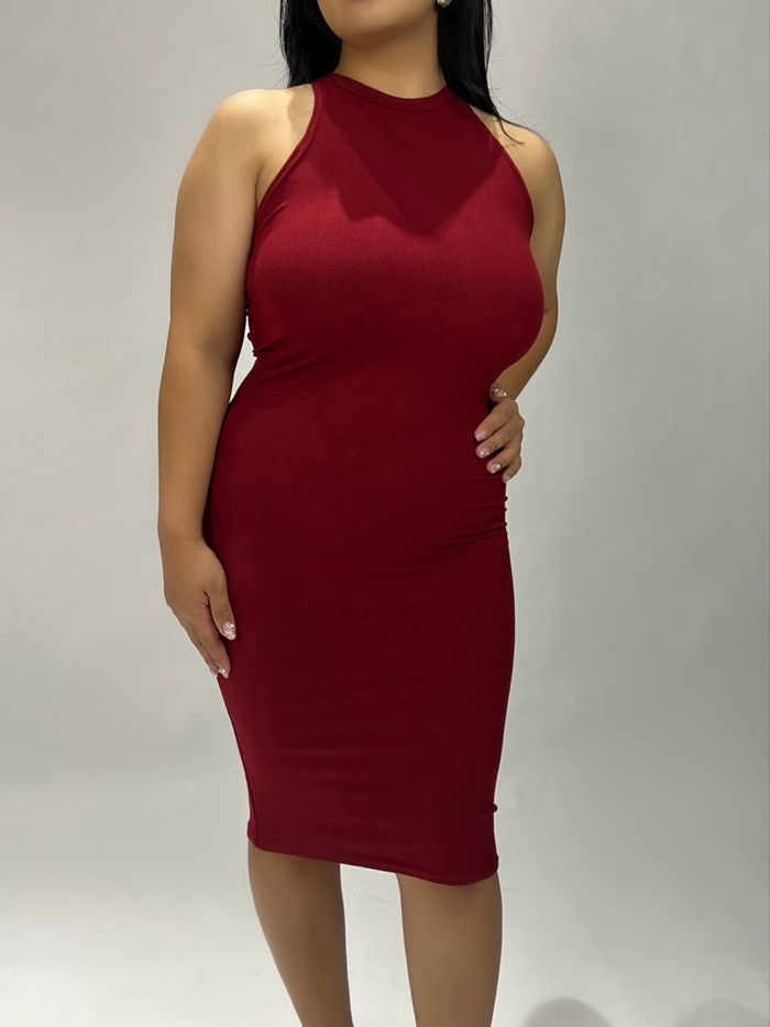 Halter neck midi dress