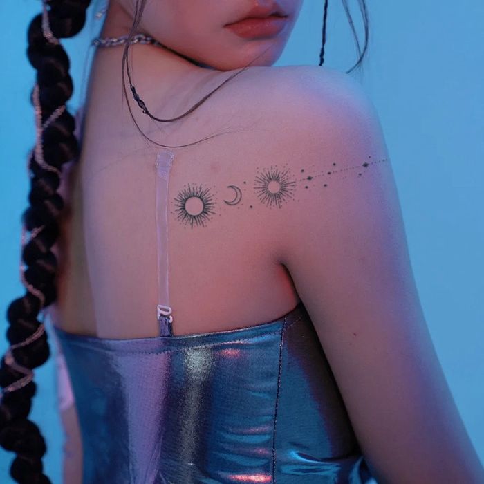 Slim Sun Moon Tattoo